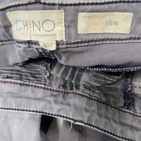 Chino by Anthropologie grey, mid-rise‎ slim fit pants 27 - Picture 7 of 9